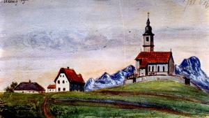 Gemälde von der Alxinger Kirche